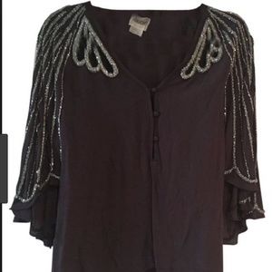 Boyod Grey Silver Sequined Night Out Top
